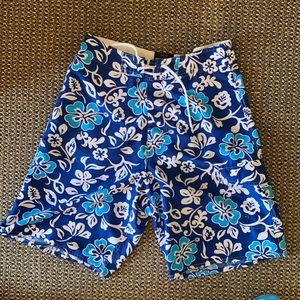 Hawaiian flowers board shorts